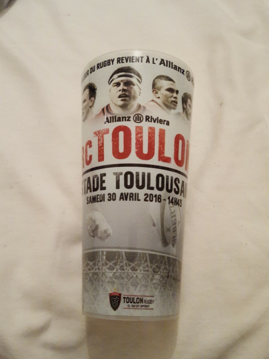 Lot De 2 Verres Gobelets RCT Toulon 50cl Réutilisables, Plastique, Différents