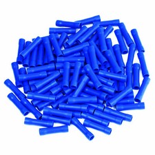 100 Wire Butt Crimp Connector Vinyl Blue 16-14 awg gauge GA Terminal Car Radio