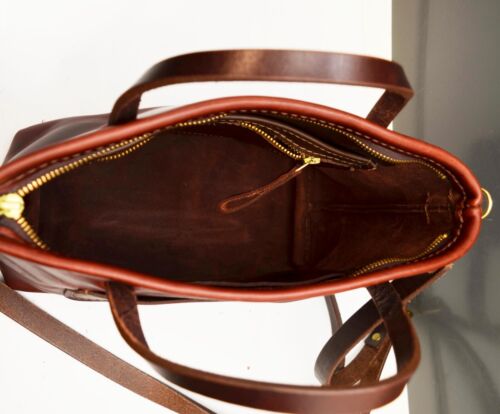 Orox Leather Co. Merces Cross handgefertigte Mahagoni Leder Schultertasche Tasche Handtasche - Bild 11 von 13