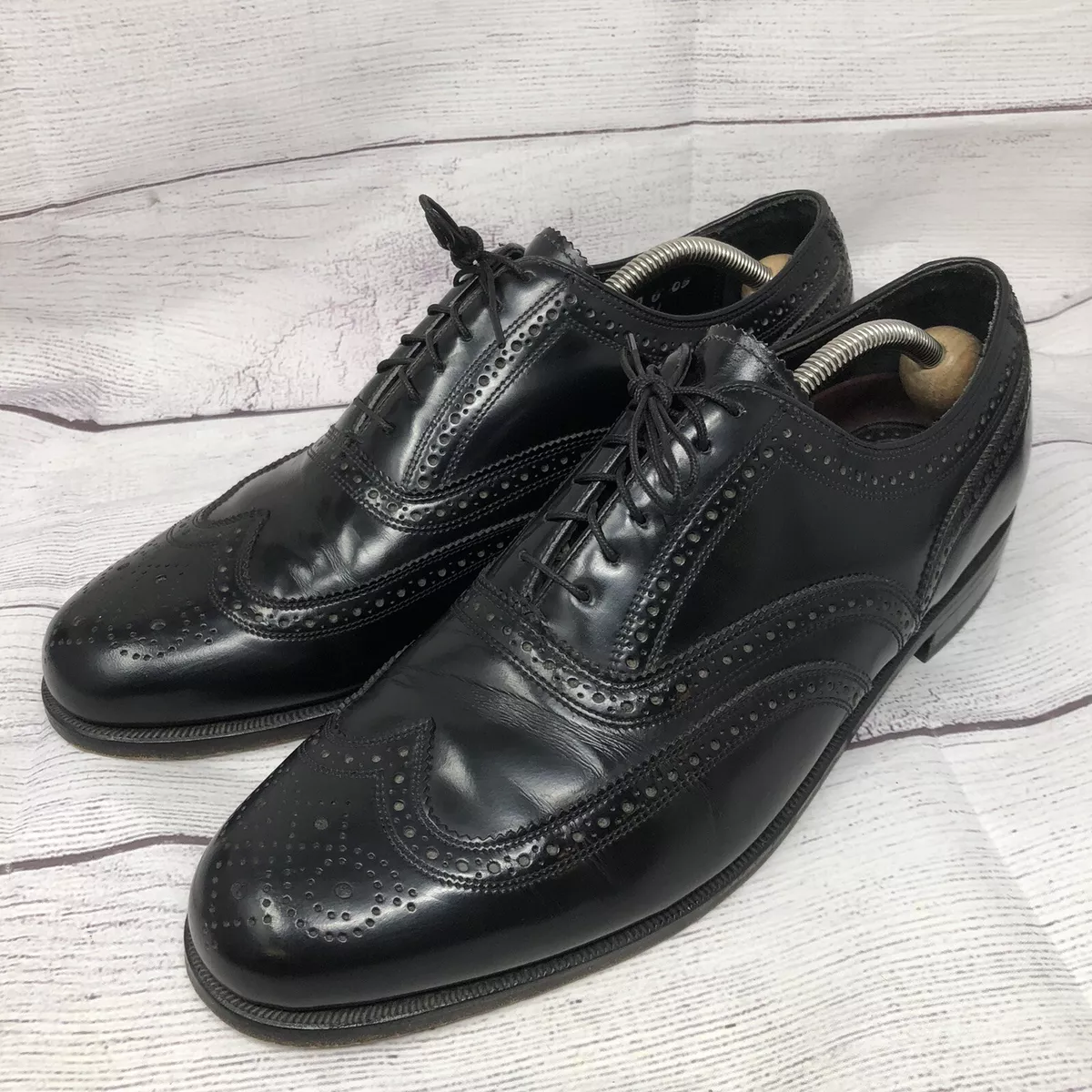 Florsheim Black Lexington Wingtip Oxfords Shoes Mens Size 10 E3 20381