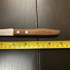 Vintage Stainless Steel Japan Serrated Steak Knife Wooden Handle 4-1/2” Blade — photo 6
