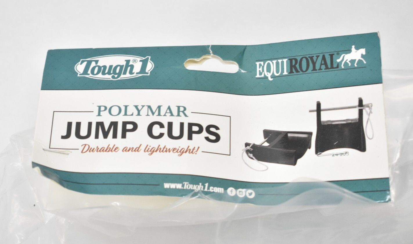 Tough1 EquiRoyal Heavy Polymar Jump Cups Black Finish 2 Piece Set 24-903-2-0