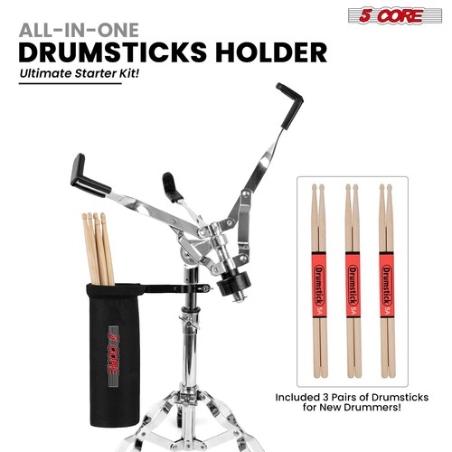 5Core Drum Practice Pad Set 12" 2-seitig leises Drum Pad mit Snare Ständer Tragetasche - Bild 5 von 37