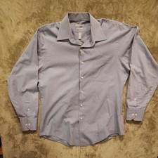 Van Heusen Shirt, Men's Fitte Size 16, 34/35 Grey Long Sleeve Button Up