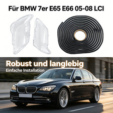 2x L+R Scheinwerferglas Gehäuse Abdeckung Für BMW 7er E65 E66 05-08 LCI Klar