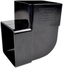 Square Downpipe 90 Degree Bend - Black - PACK OF 2 - FREE Next-Day Delivery