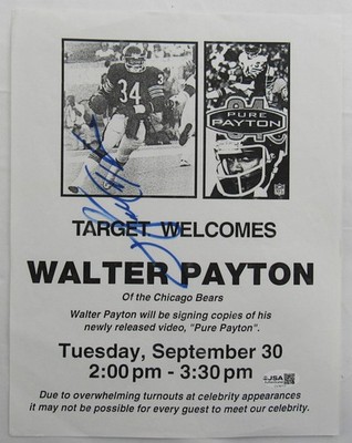 Walter Payton Signed Auto 8x10 Photo JSA CS78717