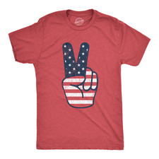 Youth Funny T Shirts Peace Sign American Flag Fourth Of July Tee For Kids
