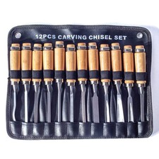 12-tlg Profi Hohlbeitel Schnitzwerkzeug Satz Stecheisen Schnitzeisen Stechbeitel