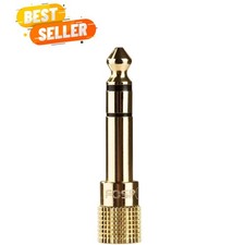 24K Gold Plated TRS Audio Adapter 6.35mm Male to 3.5mm Female - Quality