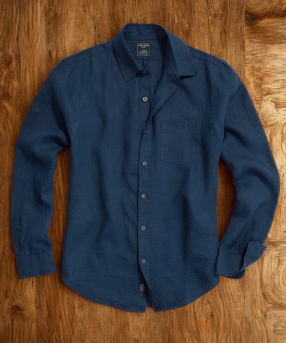 Todd Snyder X Baird McNutt irisches Leinen Langarm marineblau Größe M UVP 158 $ EUC