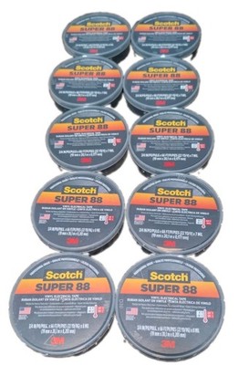 (10 Pack) Scotch Super 88 Heavy-Duty Grade Electrical Tape: 3/4  x 66  (Black)