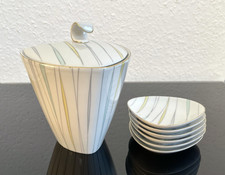 Pralinen Gebäck Dose Deckeldose Anbietteller Porzellan Stadtilm Nierentisch 50er