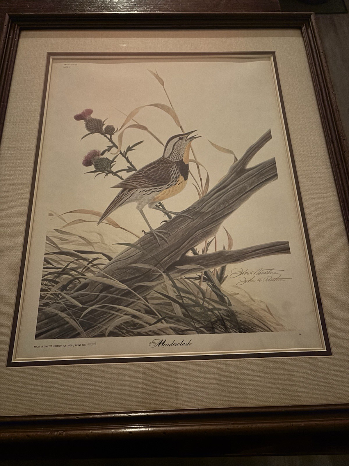 John Ruthven OH 1924-2020 “Meadowlark” Signed And Numbered 2334/3000