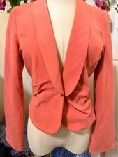 Coral Shawl Collar Blazer Jacket Open Front