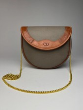 Vintage Dior Leather Bag Grey Brown