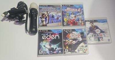 Sony PlayStation Move Bundle PS3 Motion Controller PS EYE Camera Bundle W/ Games