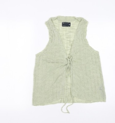 Asos Design Damen grün Strick ärmelloses Tanktop zum Binden vorne Größe 12
