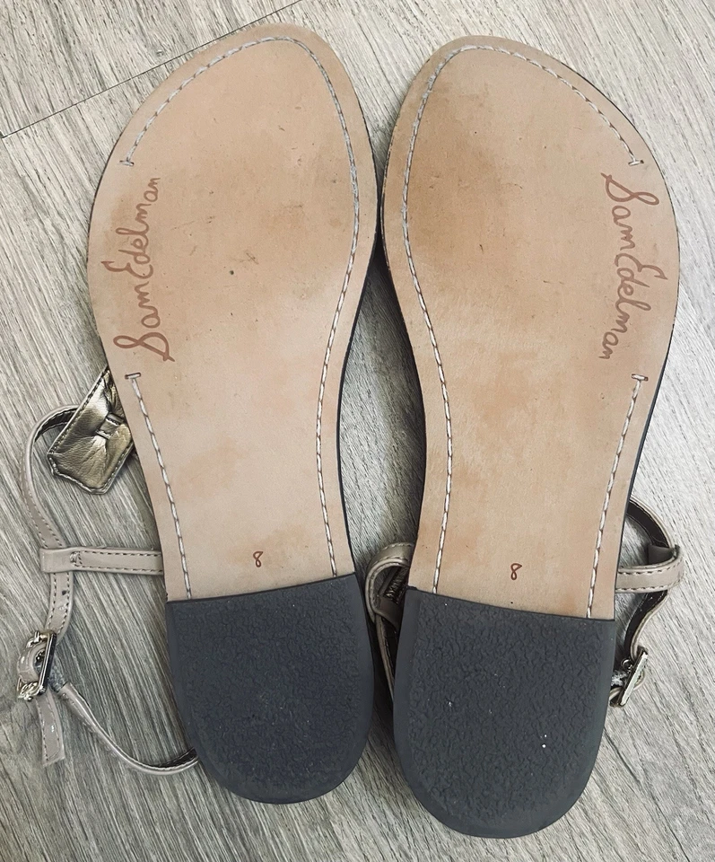 Sandalias SAM EDELMAN Gigi charol almendra correa en T talla 8 Foto 3 de 4