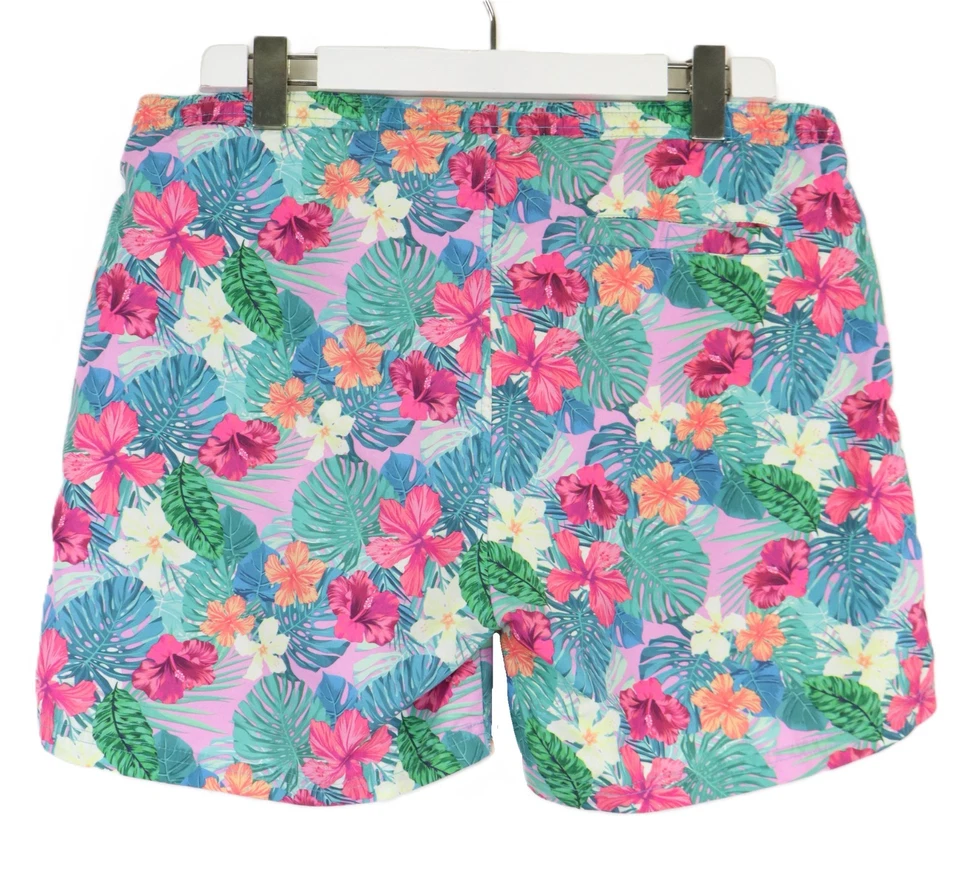 Ellesse Swim Shorts Men Medium Drawstring Lined Multicolored Floral Logo - Image 2 of 4