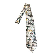 Museum Artifacts All Silk Bug Insect Novelty Print Necktie 4" w 58" entomologist
