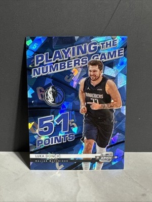2021-22 Contenders Optic Luka Doncic Playing The Numbers Game Blue Ice /75