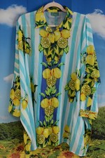 ANTICA SARTORIA 2026 SAMPLE AQUA WHITE LEMONS COVER UP/KAFTAN NWT L TO XXL