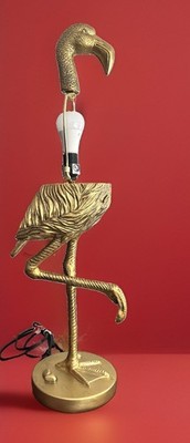 Creative Co-Op EC0203 Gold Flamingo Table Lamp 32  Resin Tropical No Shade