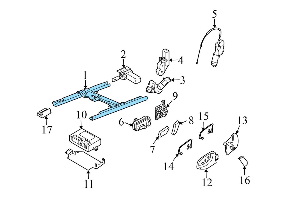 FRENTE DIREITA - ASSENTO LONGITUDINAL / MOTOR DESLIZANTE - AUDI A4 A6 Q7 RS4 S4 PORSCHE VW - Imagem 3 de 4