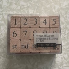 Recollections Numbers Ordinals Wood Stamp Set 15 pc Rubber Stamps