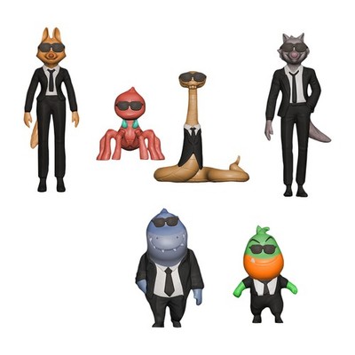 6 Stück The Bad Guys Actionfigur Spielzeug Wolf Hai Schlange Piranha