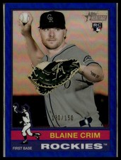 2025 Topps Heritage #662 Blaine Crim Chrome Blue Refractor #/150