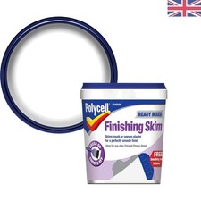 1L Ready Mixed Polyfilla Tub Finishing Skim for Perfect Grey Plaster Finish