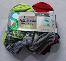 Member's Mark Boys' 10-Pack Cotton No-Show Socks DH3 Multicolor Small NWT