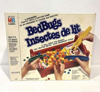 BED BUGS A MOTORIZED FRANTIC CATCH & CAPTURE BOARD GAME 1985 MILTON BRADLEY