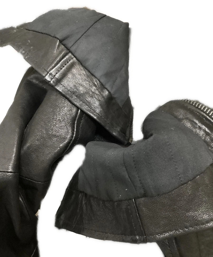 SHELLAC Leather Single Riders Jacket Black Fur Co… - image 7