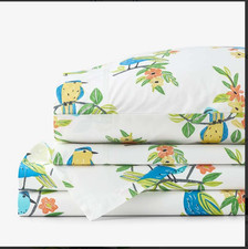 Summer Prints Classic Cool Cotton Percale Bed Sheet Set - Fish Swim, Twin