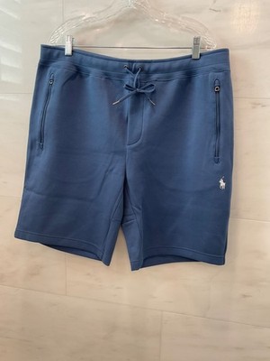 NWT Polo Ralph Lauren SOLID MEDIUM DELTA BLUE 9  Double Knit Sweat Track Shorts