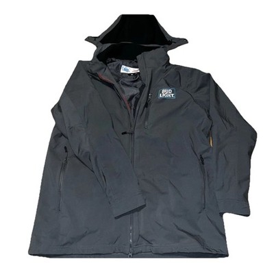 Men's Bud Light Jacket Size M Removable Hood Budweiser Gray Medium Employee