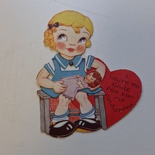 Vintage 1940s Valentine Card made in USA "I want to care for you my valentine"