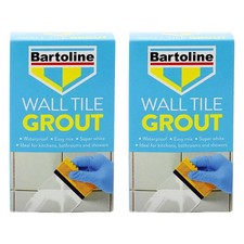 2x Bartoline Fix Grout Wall Tile Powder Fully Waterproof Cement-Based White 500g