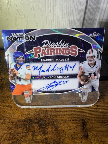 Leaf Football Nation Pigskin Pairings Madsen/Arnold 1/1 Auto