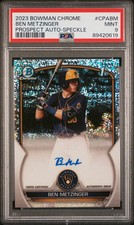 2023 Bowman Chrome Prospect Autographs Ben Metzinger Speckle Ref /299 PSA 9