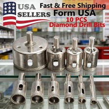 10PCS Diamond Hole Saw Drill Bit Set Maker Cutter Glass Ceramic Tile Porcelain