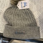 NWT! GOAT adult sized Gray Cable Knit Pom Pom warm winter hat beanie, fits most — photo 9
