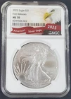 2025-P US Silver Eagle "FIRST RELEASES"-1 oz .999 Fine Silver-NGC MS70
