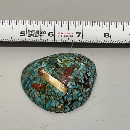 Turquoise laminated seashell - Indian Artifact - Charles Gill Estate  