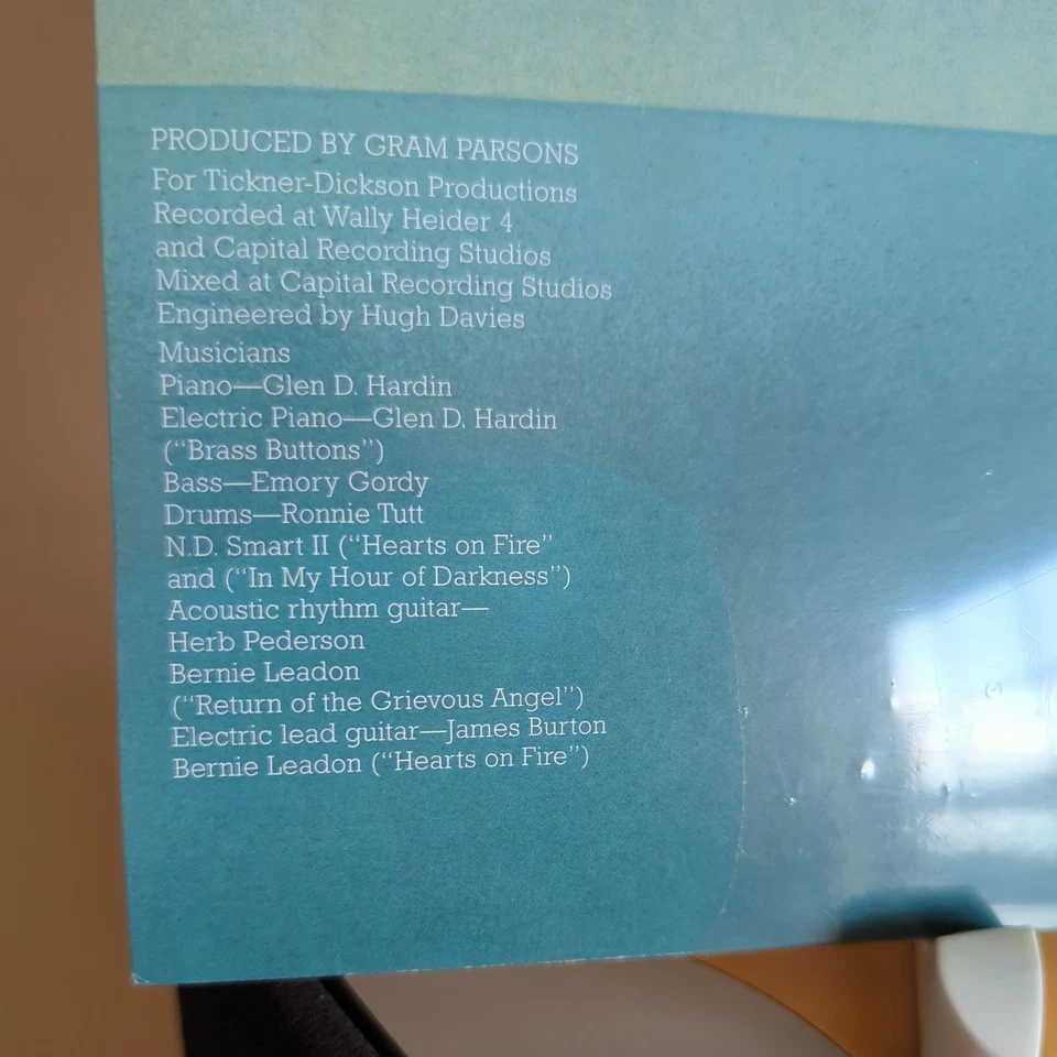 Gram Parsons Grievous Angel LP Album vinyl record 2014 reissue remastered 180g - Image 3 of 4