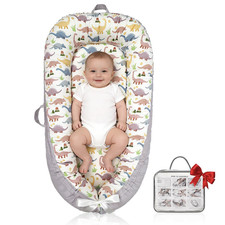 Baby Lounger  Organic Cotton Infant Lounger  Reversible, Adjustable  Portable