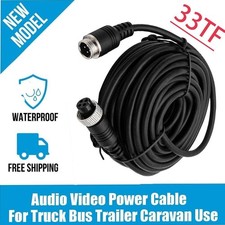 4-Pin 33Ft Extension Aviation Cable For RV Truck Trailer Rear View Backup Camera